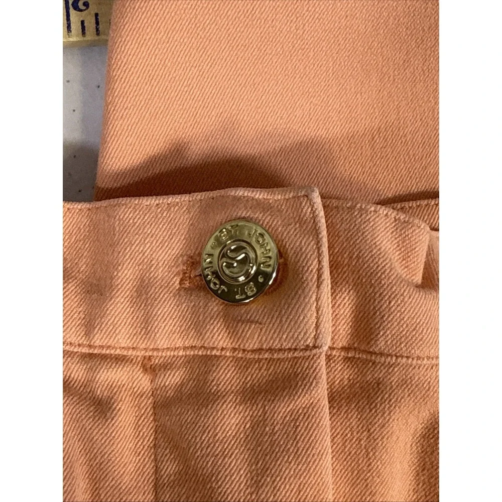 St John Sport Marie Gray Pants Womens Size 4 Light Orange‎ Straight Stretch